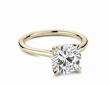 Noam Carver Round Center Hidden Halo Diamond Engagement Ring Setting in 14K Yellow Gold (.12ctw) Elegant Outfit