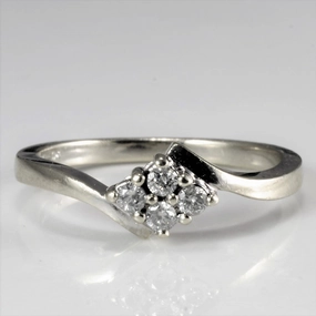 Fashion Trend Night Feature Diamond Cluster Bypass Ring | 0.12ctw | SZ 6.5