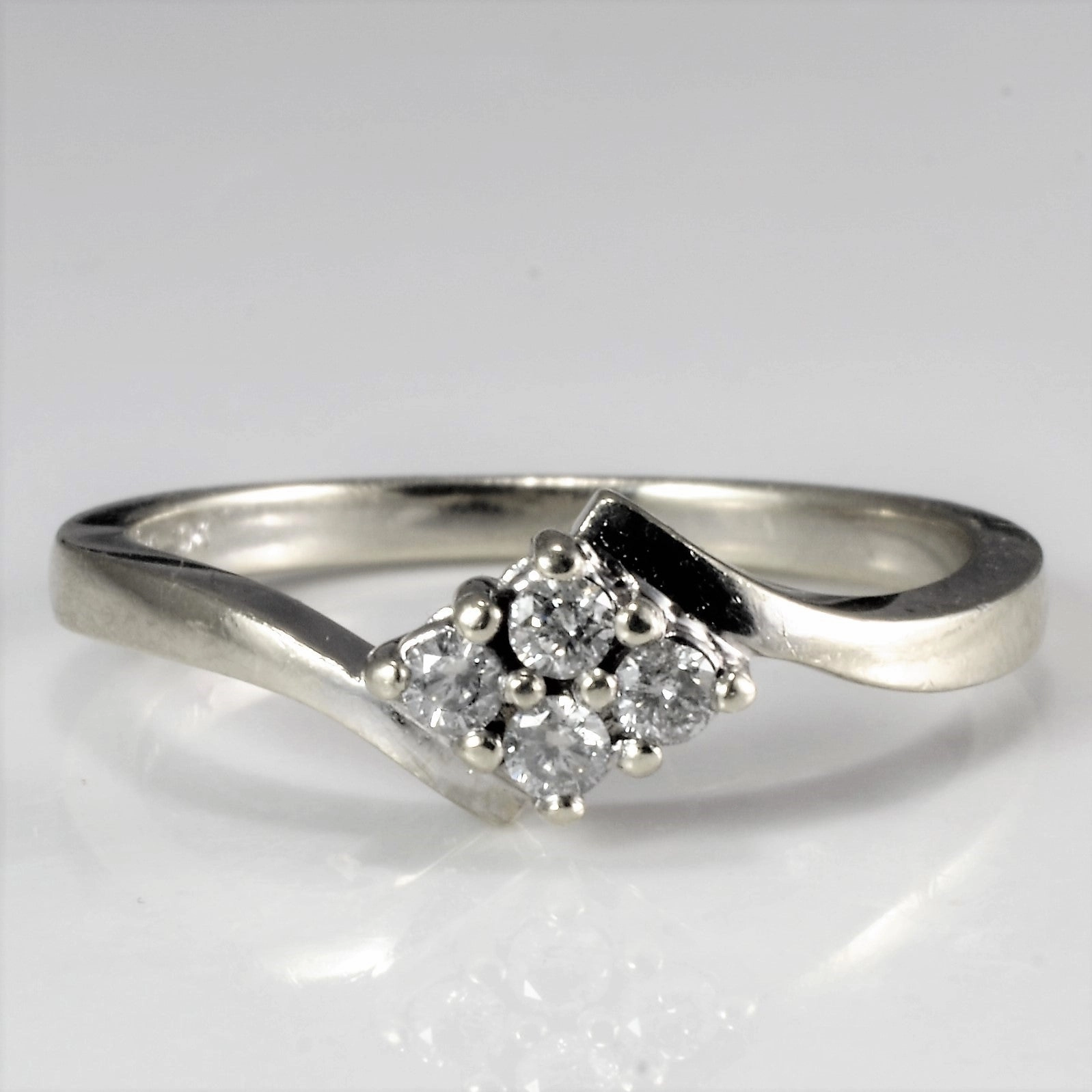 Fashion Trend Night Feature Diamond Cluster Bypass Ring | 0.12ctw | SZ 6.5