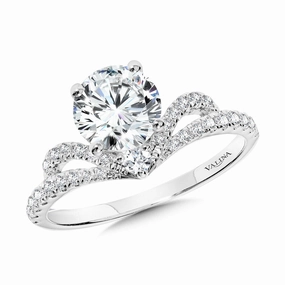 Arching Split Shank Chevron Shaped Diamond Semi Mount One size fits all