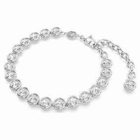 Swarovski Imber Tennis bracelet Round cut, White, Rhodium plated Elegant Focus