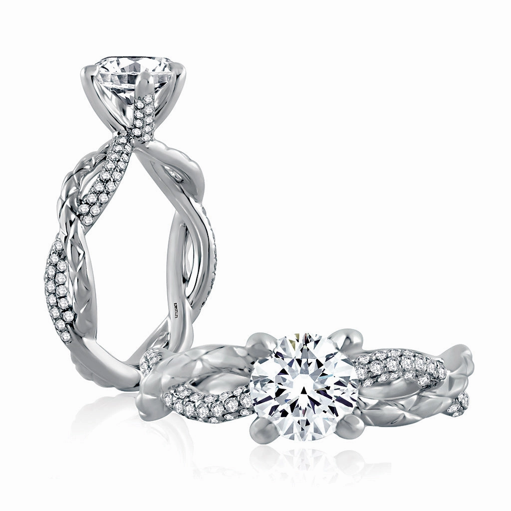 A. Jaffe Classics Twist Diamond Engagement Ring Setting in White Gold Quality Piece