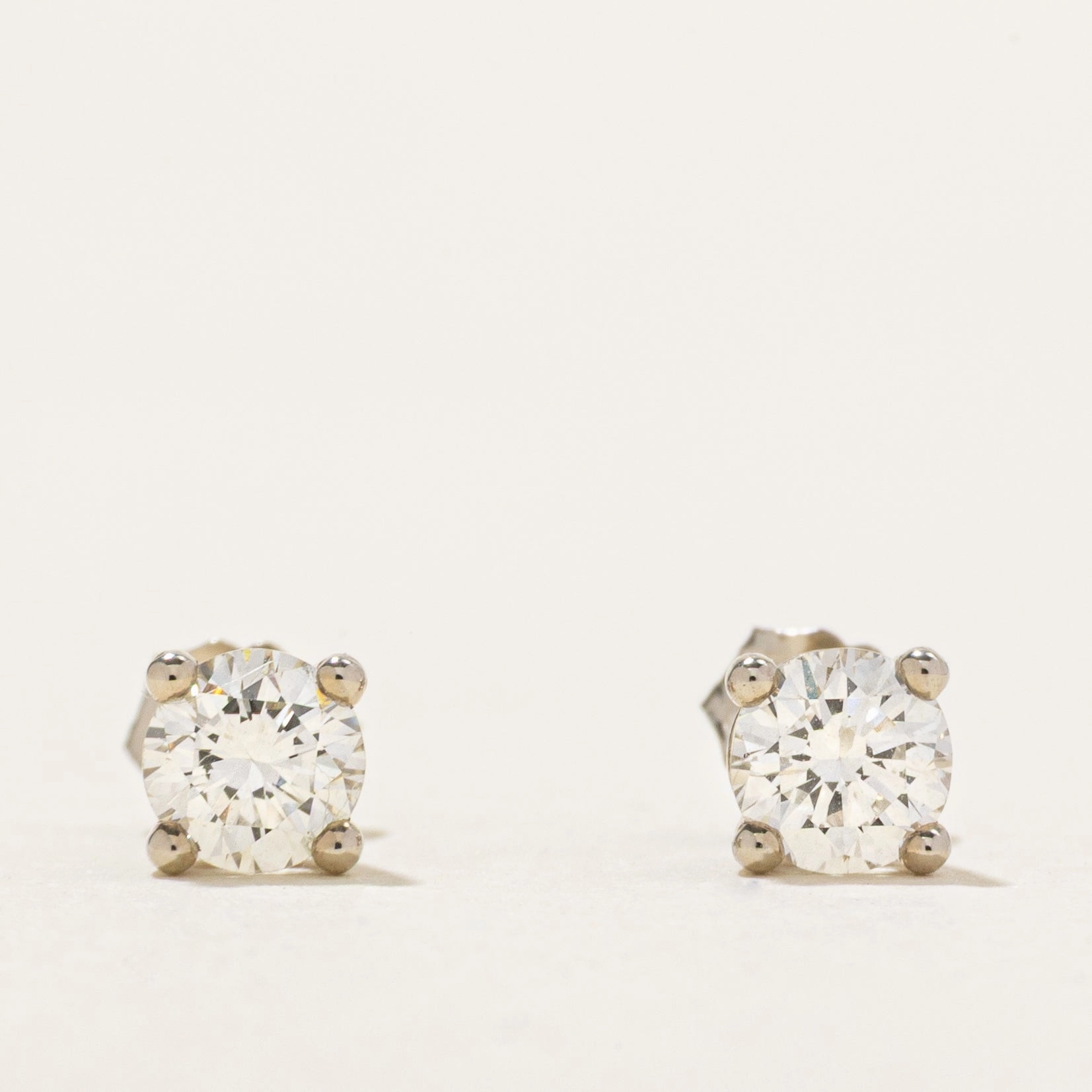 Shiny Style Versatile Fit '100 Ways' White Gold Diamond Stud Earrings | 0.59ctw