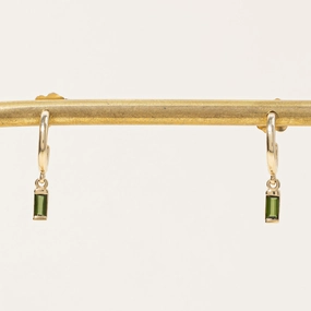 Refined Gift 100 Ways' Tourmaline Charm Hoop Earrings | 0.24ctw |