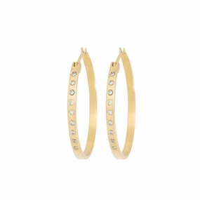 Bold Fashion Fav Gold Hoops - 18ky Gold   VS Diamonds