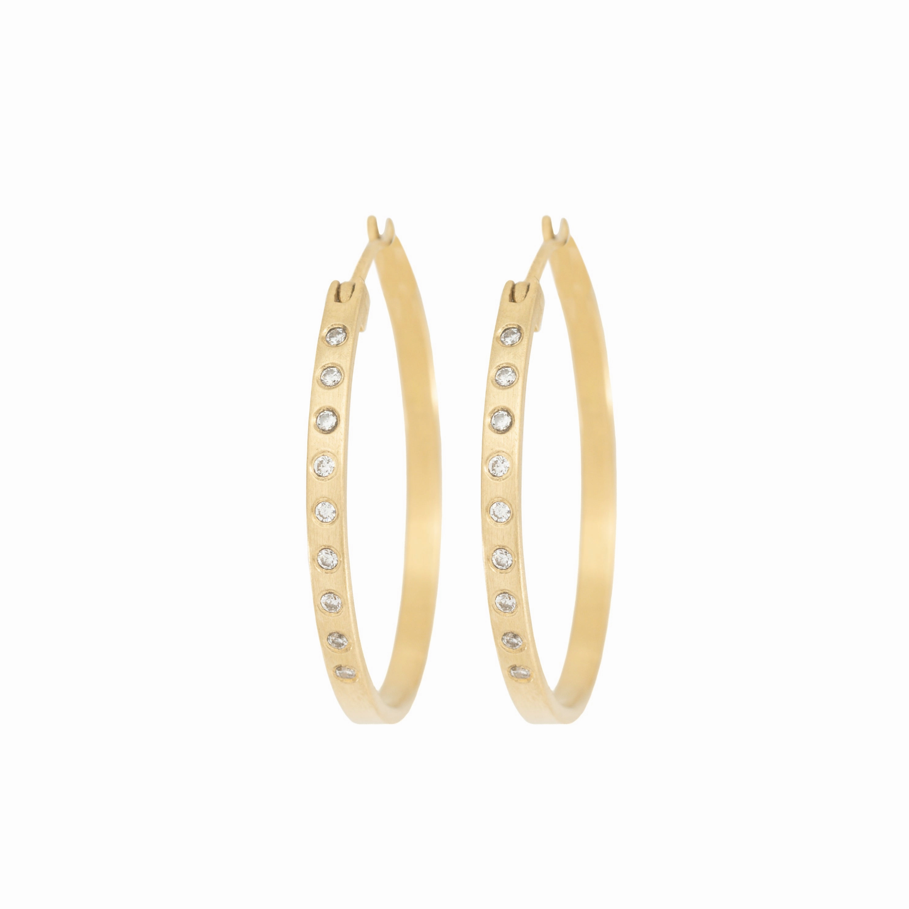 Bold Fashion Fav Gold Hoops - 18ky Gold   VS Diamonds