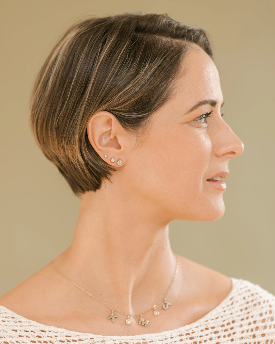 Radiance Diamond Studs - 18k Gold, Oxidized Silver   Reclaimed Diamonds Subtle Finish Shiny Embellishment