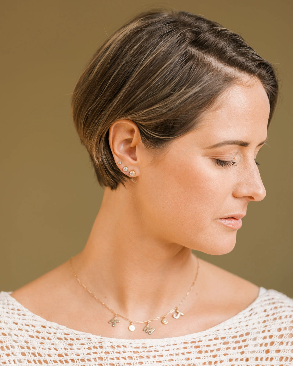 Eye Catching Radiance Diamond Studs - 18k Gold, Oxidized Silver   Reclaimed Diamonds