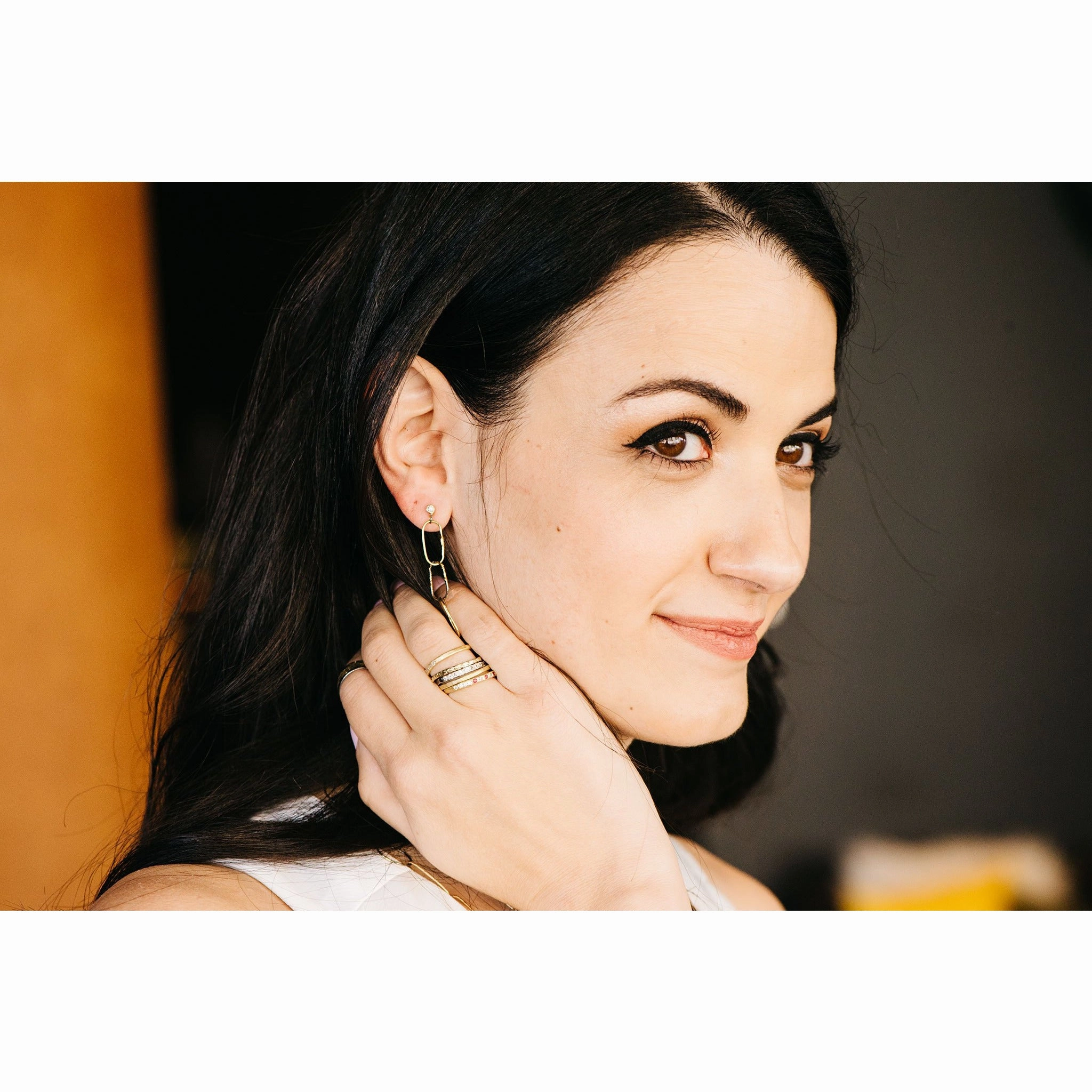 Radiance Fused Stackers - 18k Gold   Oxidized Argentium Silver Exclusive Gifts Exquisite Stones