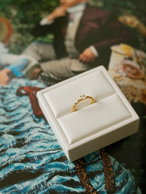 Braided Solitaire Ring Shimmering Touch Exquisite Edge