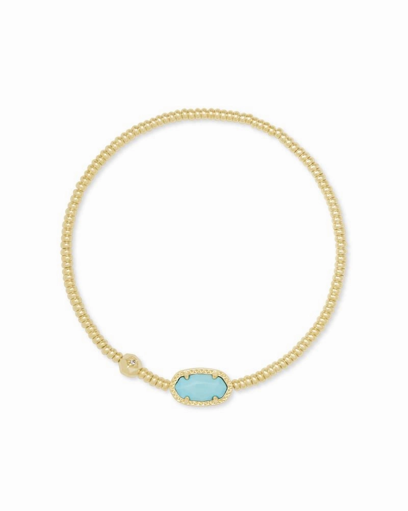 Fashion Accessories Kendra Scott Grayson Gold Stretch Bracelet in Light Blue Magnesite