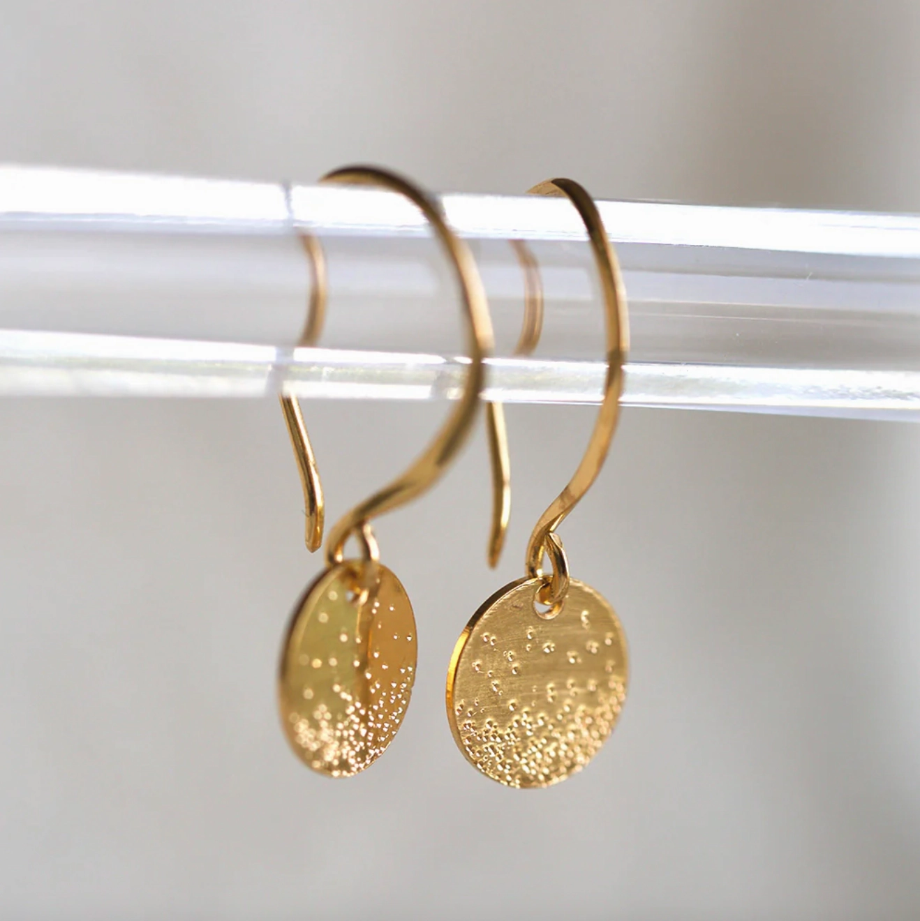 Diamond Dusted Coin Earrings Sparkling Craft Elegant Pick