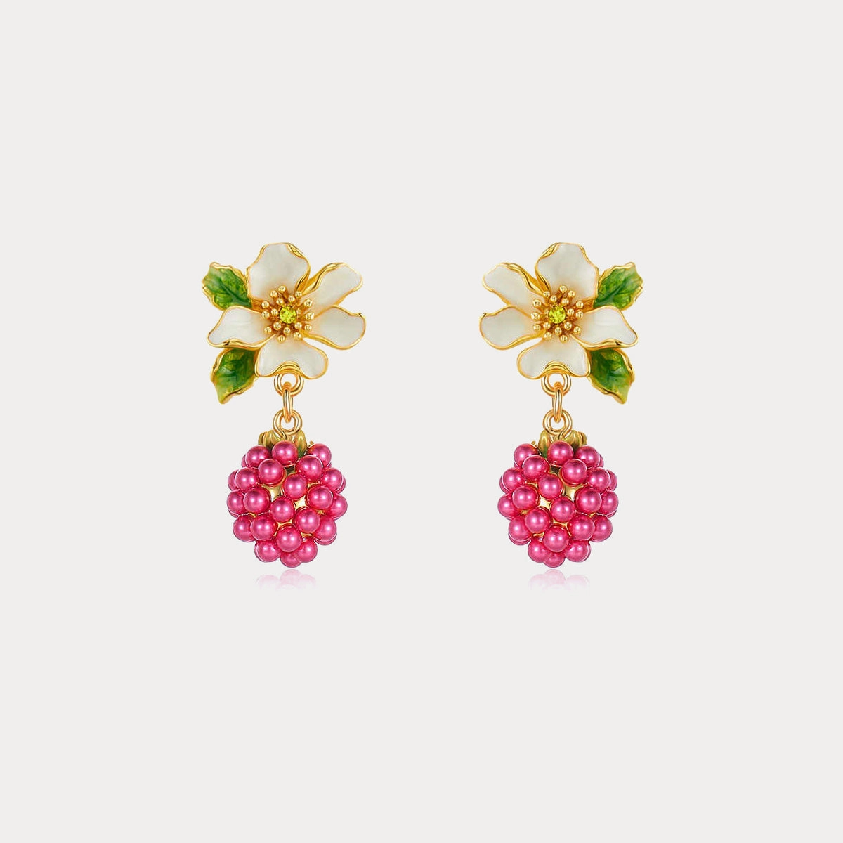 Raspberry Stud Earrings Elegant Selection