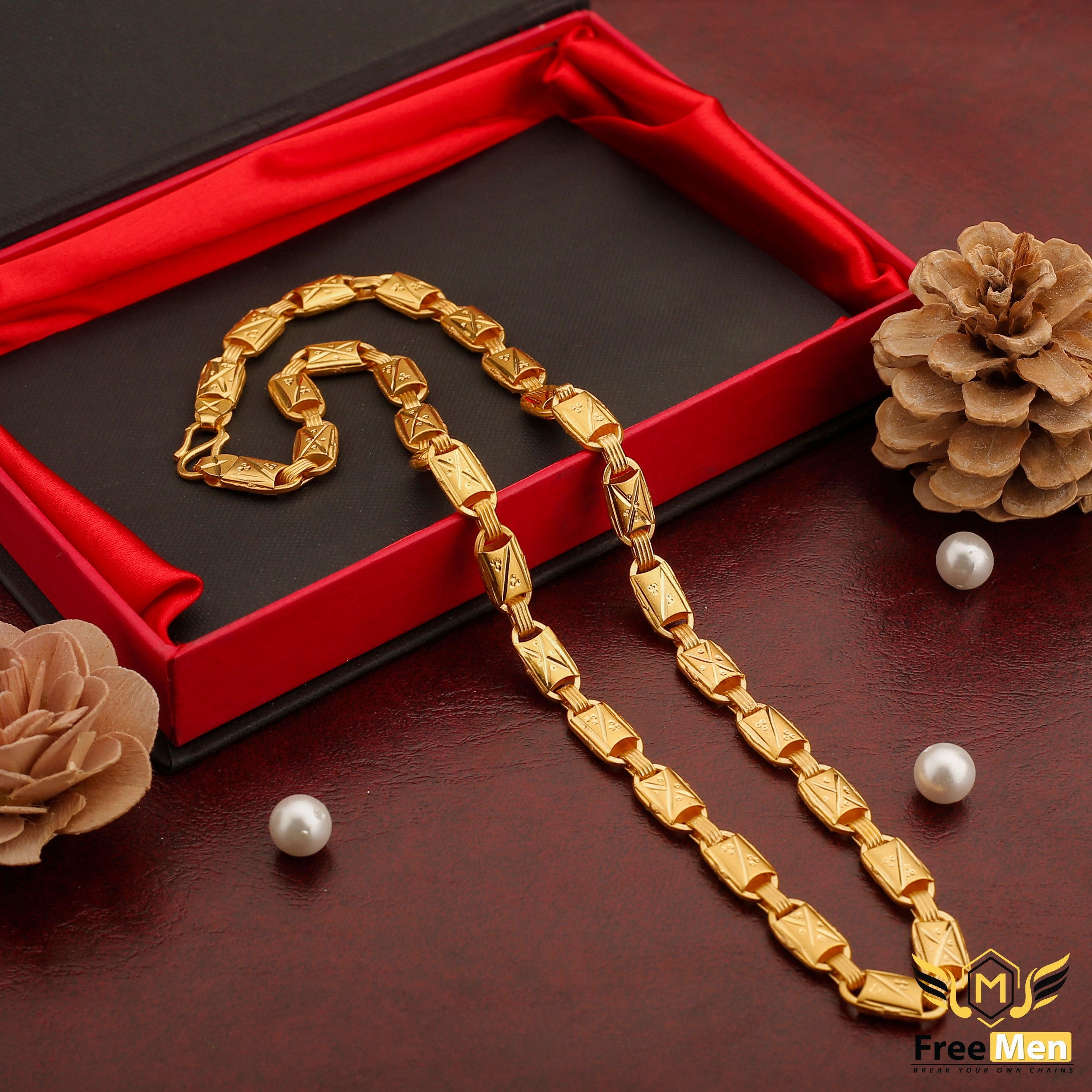 Crafted Accent Custom Finish Freemen Gold Plated NAVABI CHAIN-FM011