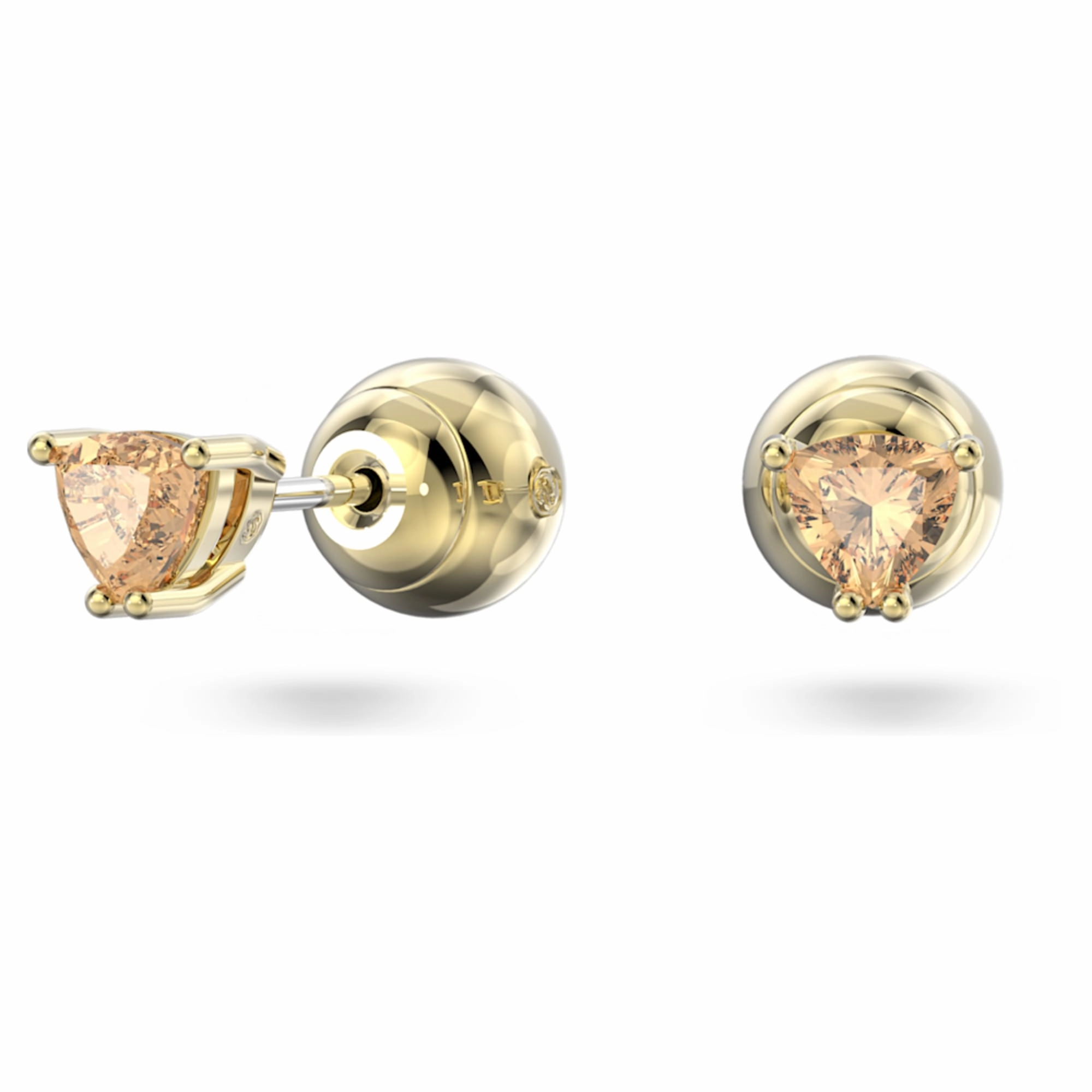 Soft Style Swarovski Chroma stud earrings, Orange, Gold-tone plated