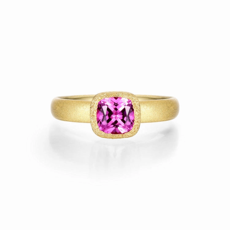 Sparkling Shine Fancy Lab-Grown Sapphire Solitaire Ring