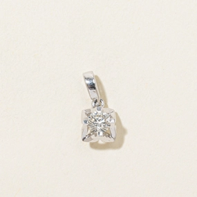 18k Solitaire Diamond Pendant | 0.22ct Dazzling Effect Fashion Layer