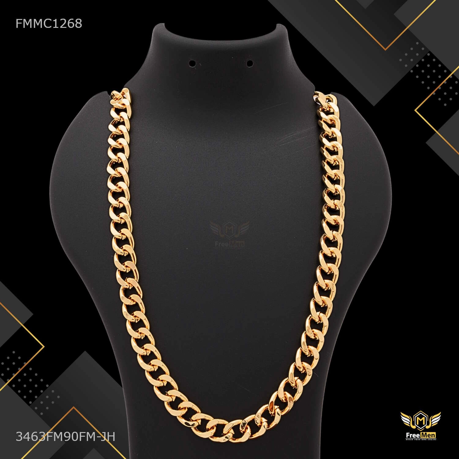 Shiny Touch Outdoor Glam Ring to Ring Dual Shini with AD Chain for Man - FMMC1268