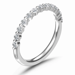 A. JAFFE Half Anniversary Diamond Wedding Ring in 14K White Gold (0.36ctw) HighEnd Craft Romantic Gesture
