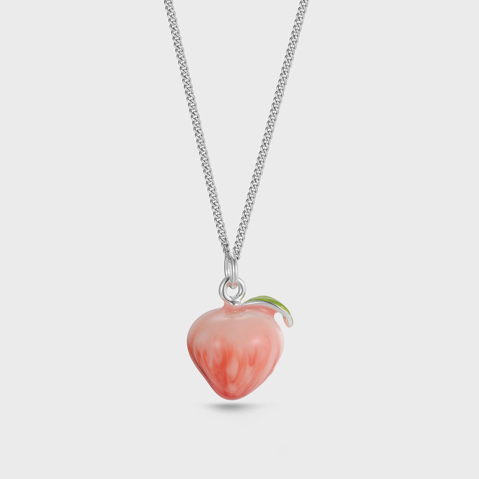 Silver Peach Necklace Lovely Piece Classic Edge