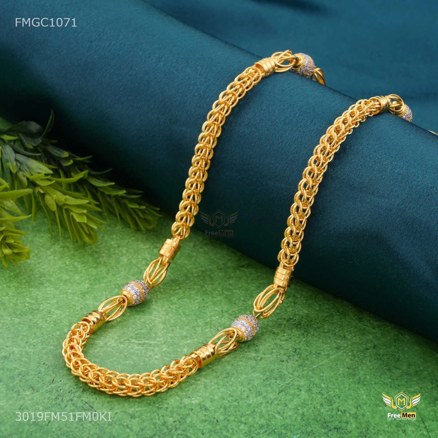 Ring to Ring Indo with AD Ball gold plated Chain - FMGC1071 Polished Form