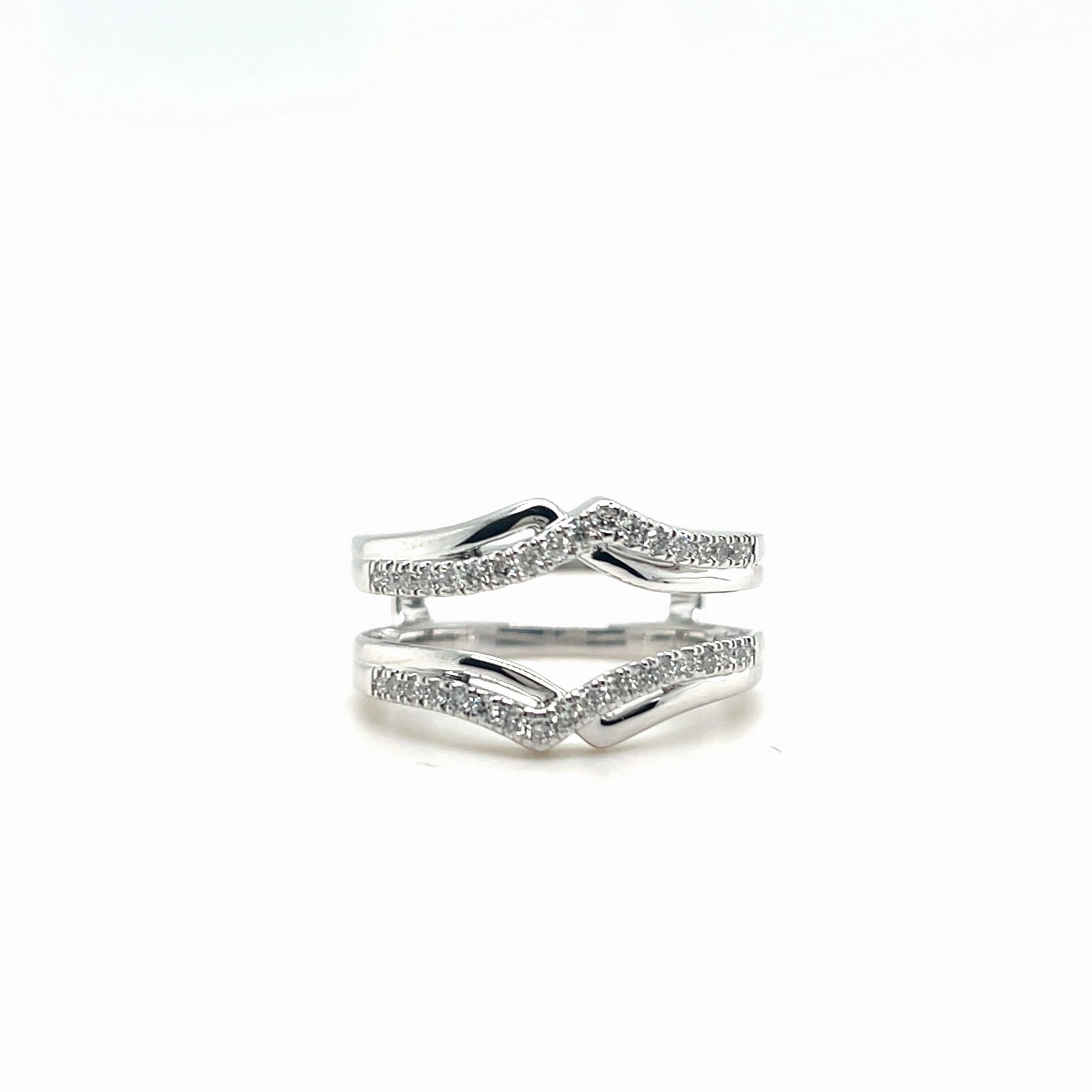 Beautiful Symbol Timeless Finish Bremer Jewelry Wrap Diamond Wedding Ring in 10K White Gold (0.25ctw)