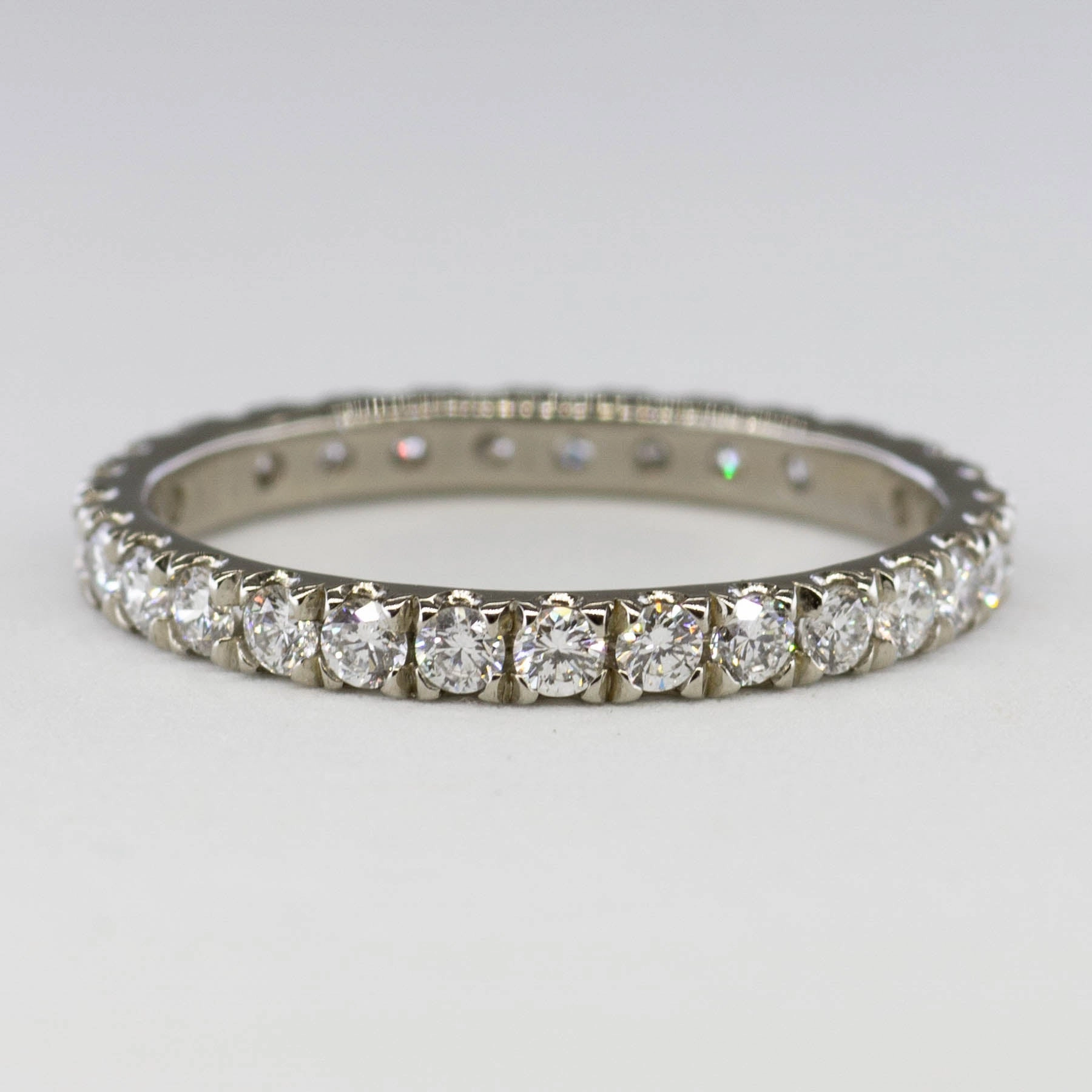 '100 Ways' Full Eternity Diamond Band in White Gold | 1 ctw SI D-F | SZ 7 Timeless Pair