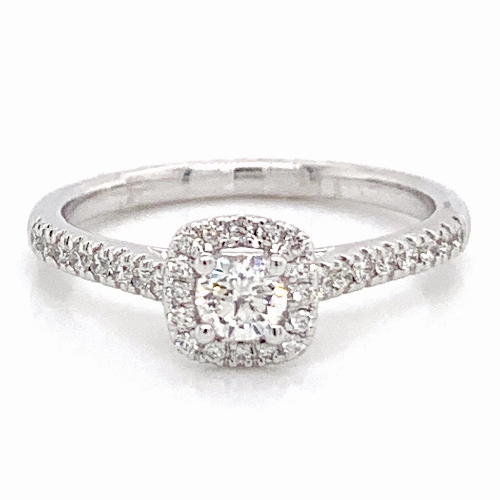 Quality Style Round Center Diamond Engagement Ring in 14K White Gold (0.50ctw)