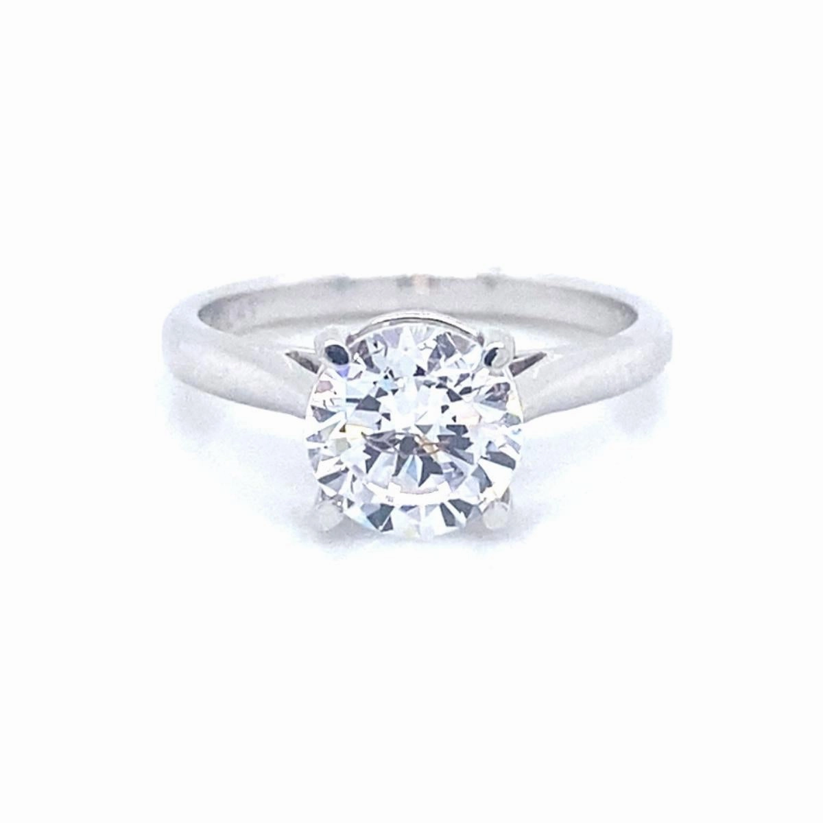 Custom Token Luxury Gift Round Center Solitaire Diamond Engagement Ring Setting in 14K White Gold/Platinum