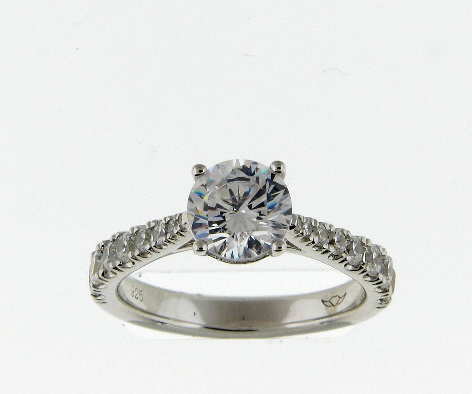 Artisan Design Physical Product Round Diamond Engagement Ring Setting in White Gold
