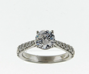 Artisan Design Physical Product Round Diamond Engagement Ring Setting in White Gold