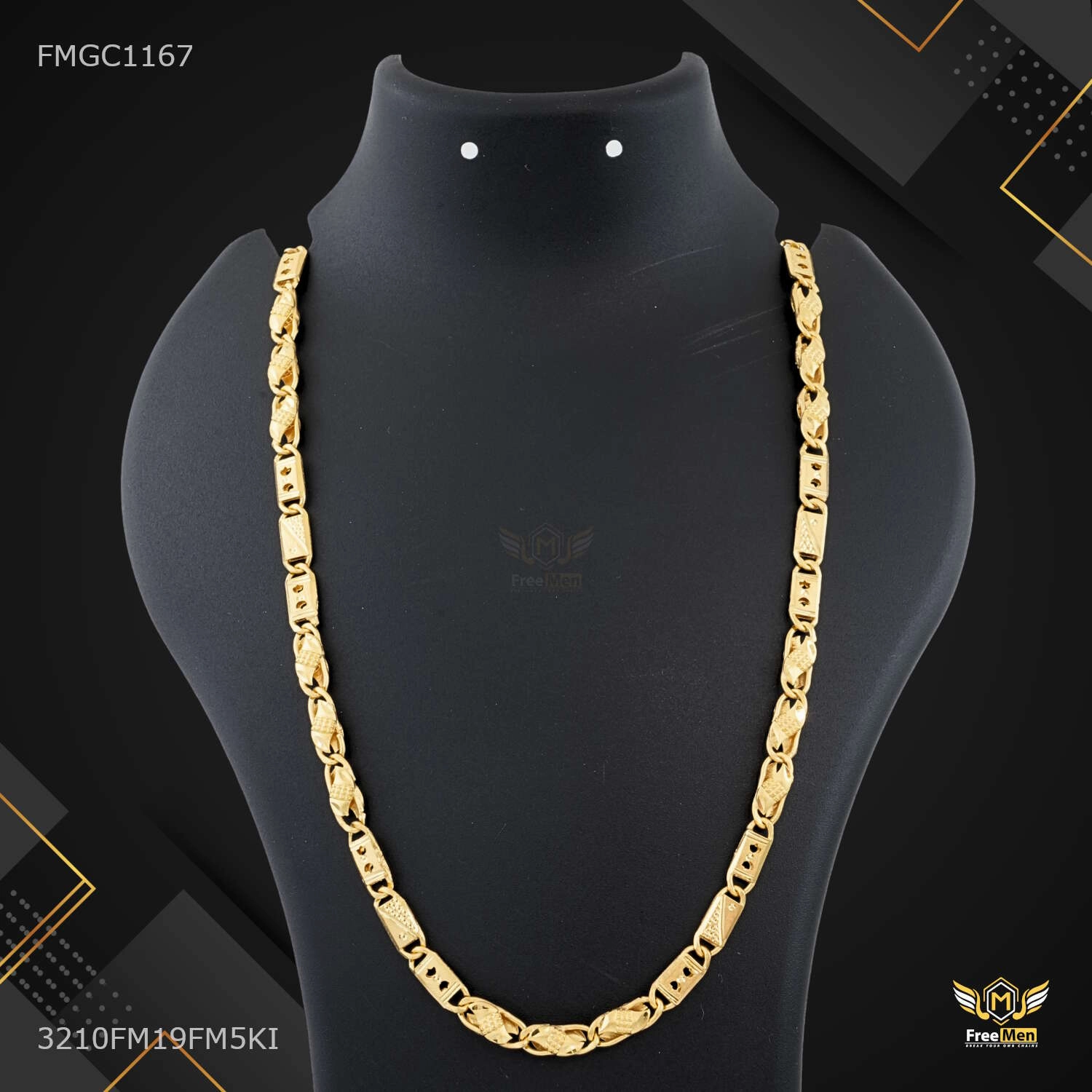 Radiant Jewelry Royal Carve with Dual Deep Nawabi Gold plated Chain - FMGC1167