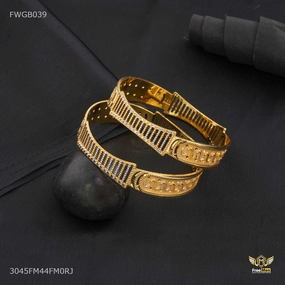 Royal Crest Rhodium Bangles For Women - FWGB039 Vogue Accent