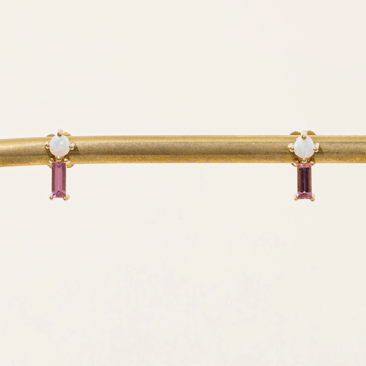 100 Ways' Pink Tourmaline & Opal Earrings | 0.30ctw, 0.10ctw | Seasonal Gift