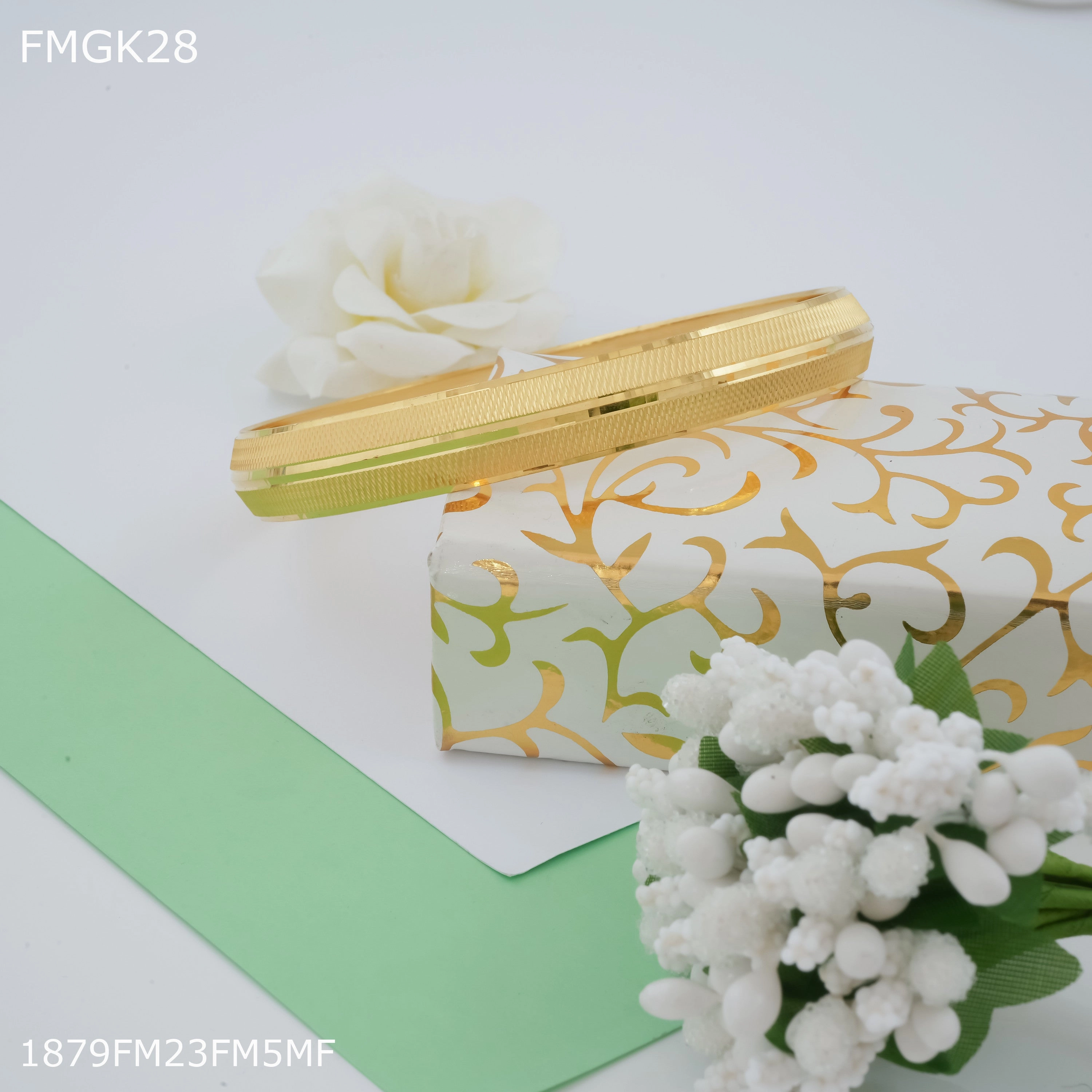 Occasion Ready Freemen Parallel lines Pamjabi gold plated Kada  - FMGK28