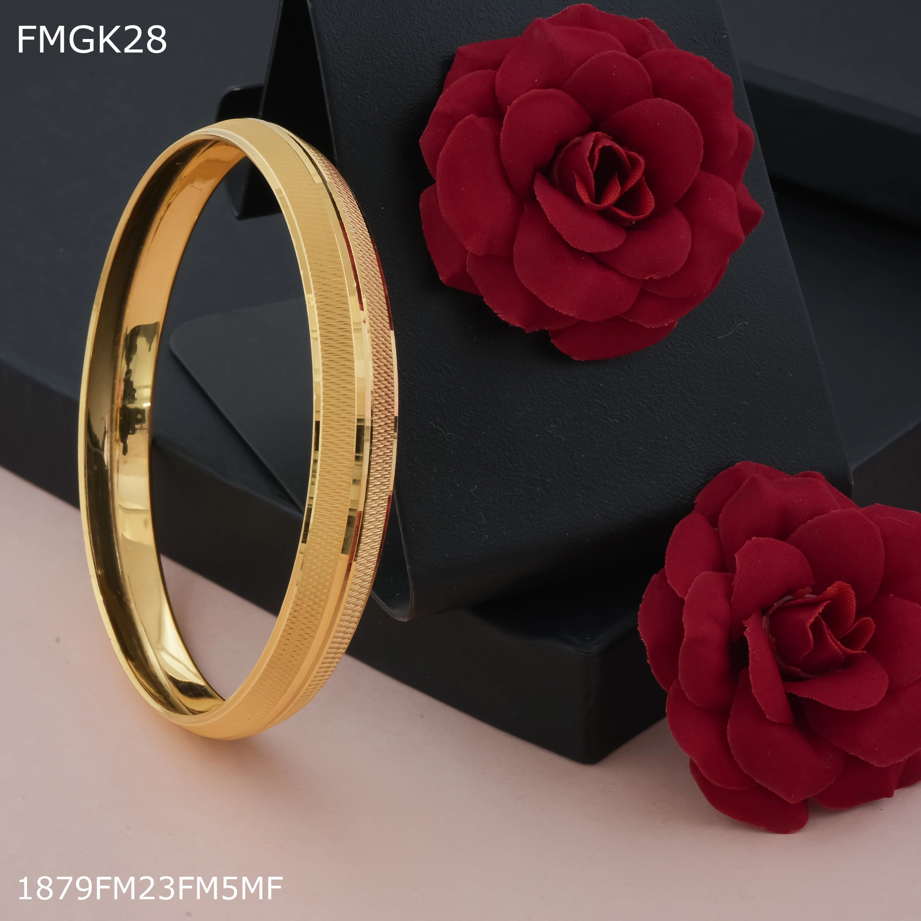 Brilliant Piece Freemen Parallel lines Pamjabi gold plated Kada  - FMGK28
