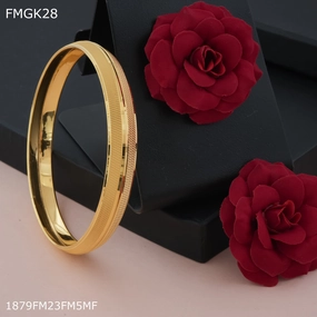 Brilliant Piece Freemen Parallel lines Pamjabi gold plated Kada  - FMGK28