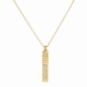 Luxe Aspen Necklace - 18k gold, Oxidized Silver   Reclaimed Diamonds Bright Glow