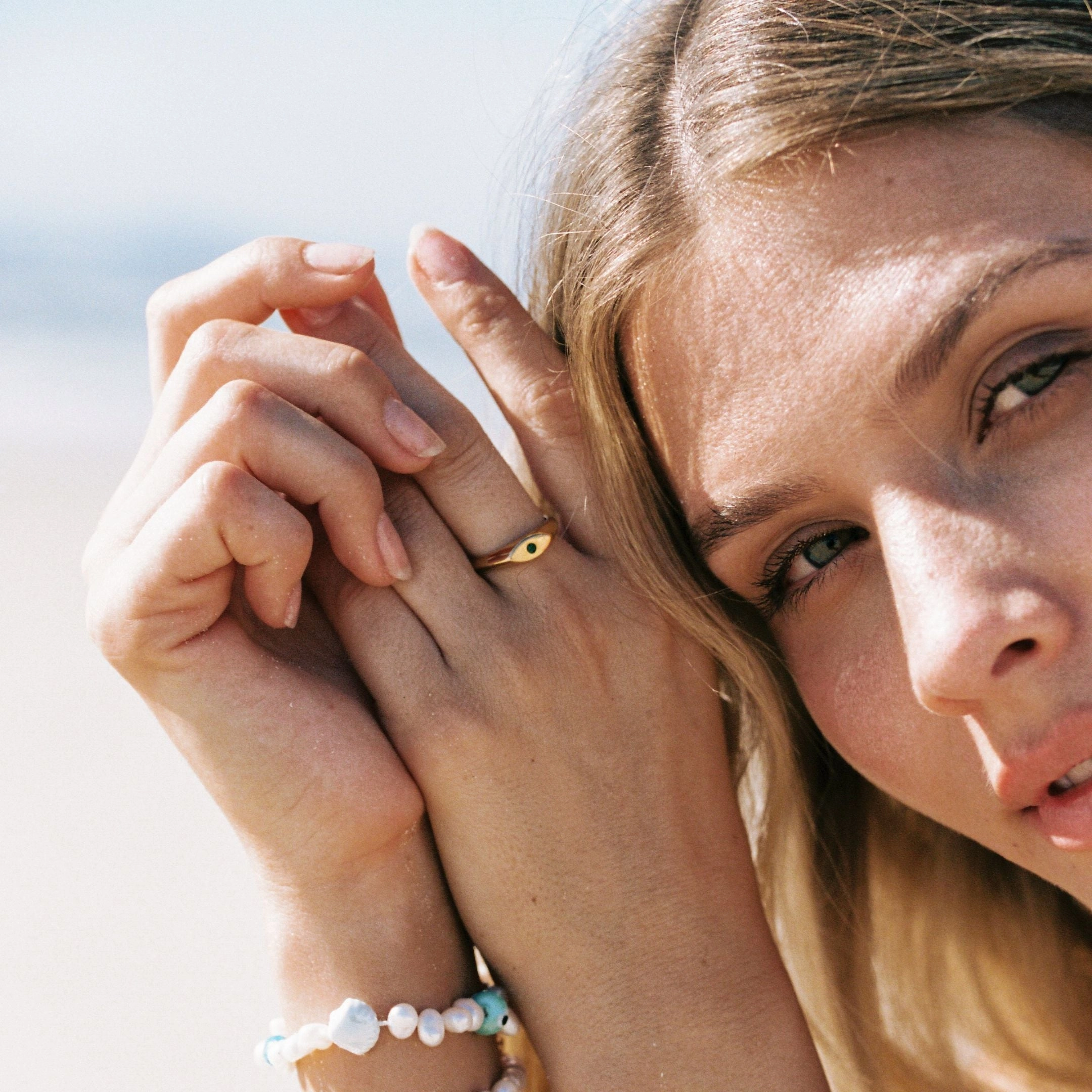 Sea Eye Ring Fashionable Sparkle Soft Statement