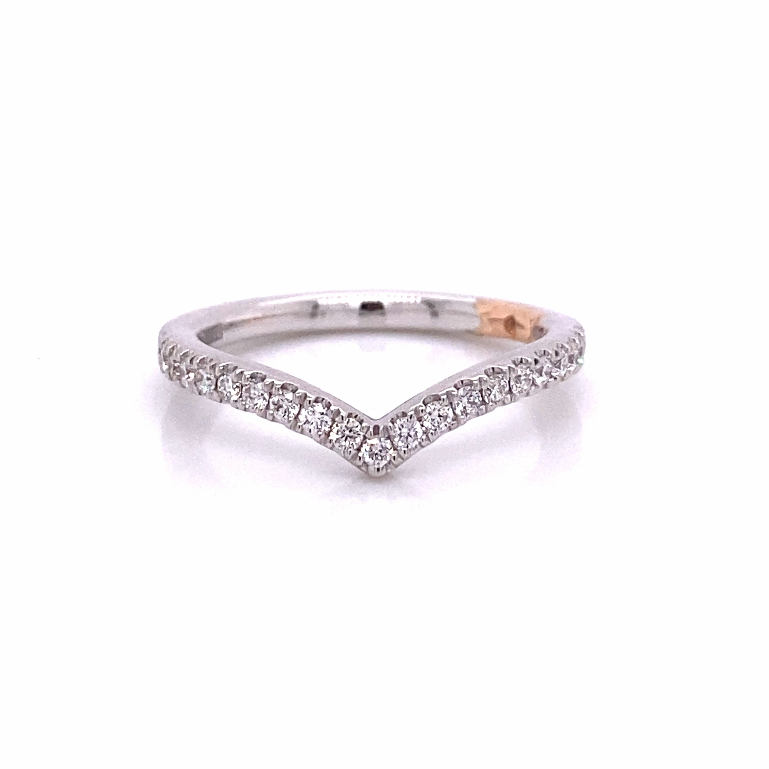 Meaningful Jewelry A. JAFFE Contour Diamond Wedding Ring in 14K White/Rose Gold (0.26ctw)