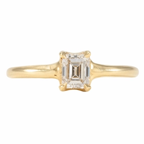 Superior Symbol Reservoir Solitaire Emerald Cut Ring - 18ky   Diamond