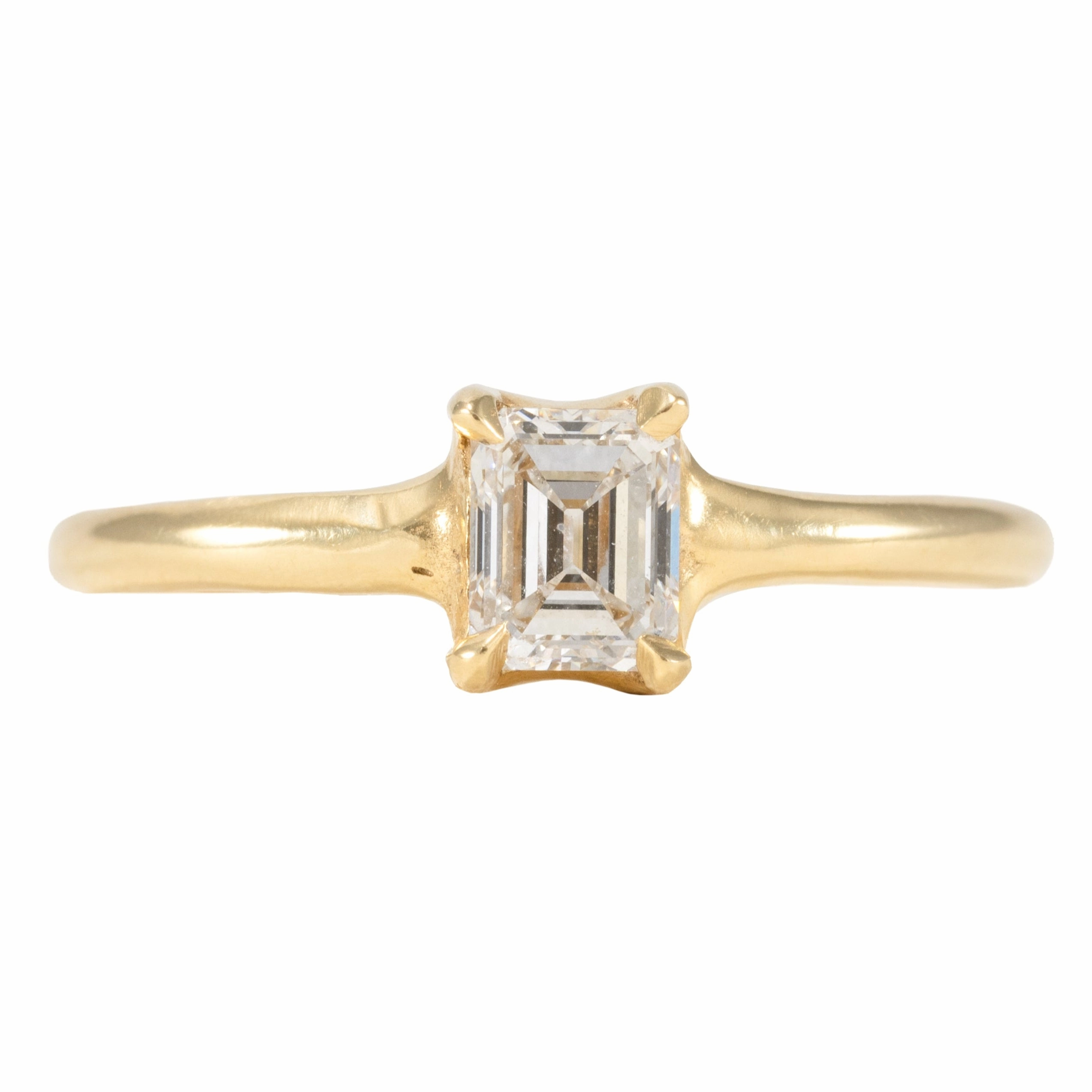 Superior Symbol Reservoir Solitaire Emerald Cut Ring - 18ky   Diamond