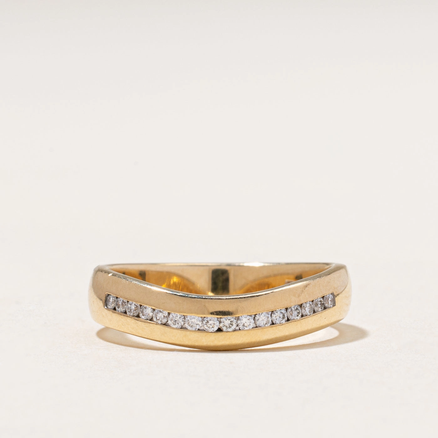 Semi Eternity Diamond Contour Band | 0.14ctw | 4.30mm | SZ 6.75 Lustrous Design
