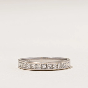 Semi Eternity Princess Cut Diamond Band | 0.52ctw | 2.40mm | SZ 7.5 Office Chic
