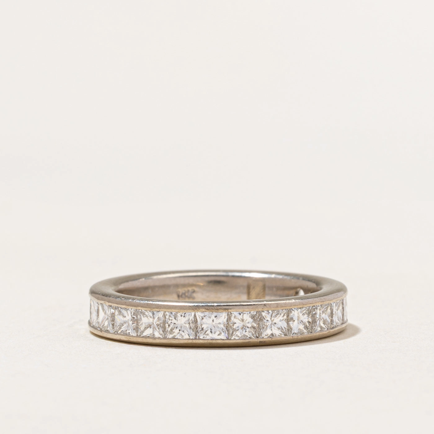 Semi Eternity Princess Cut Diamond Band | 2.04ctw | 4.05mm | SZ 8.25 Gleaming Sparkle Simple Detail