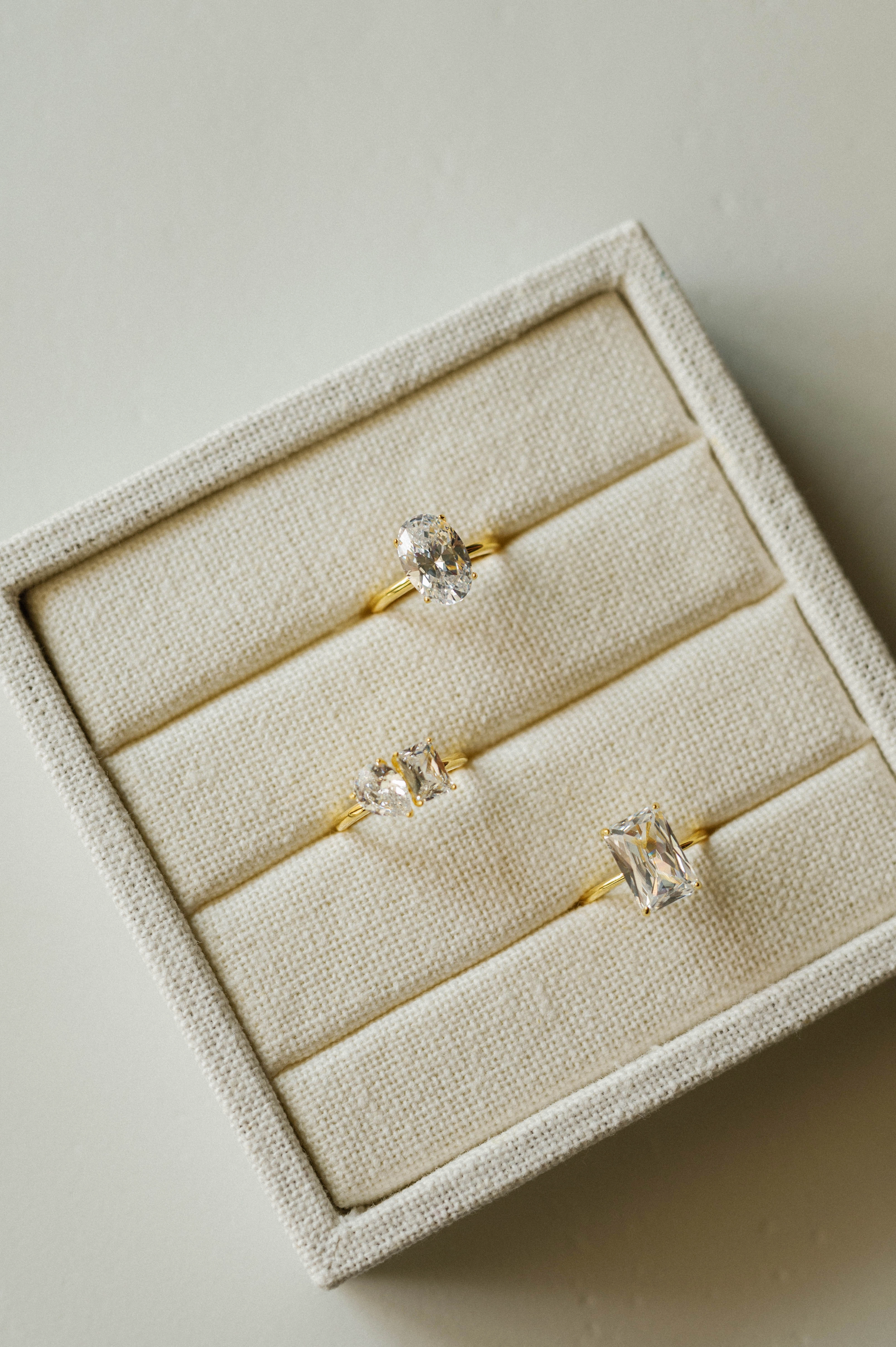 Modern Accent Layer Ready Pear & Emerald Duo Ring