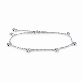 Bezel-Set Station Anklet Stylish Moment
