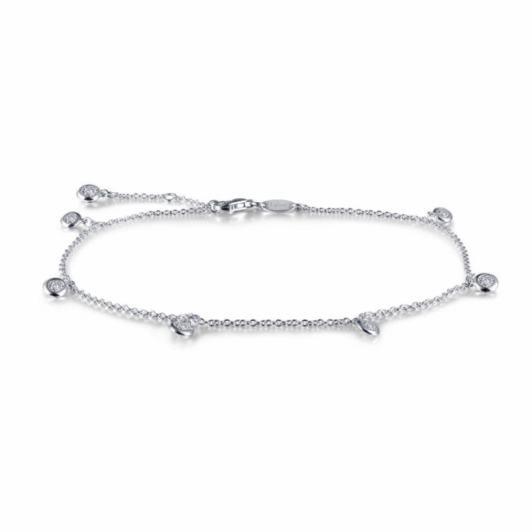 Bezel-Set Station Anklet Stylish Moment