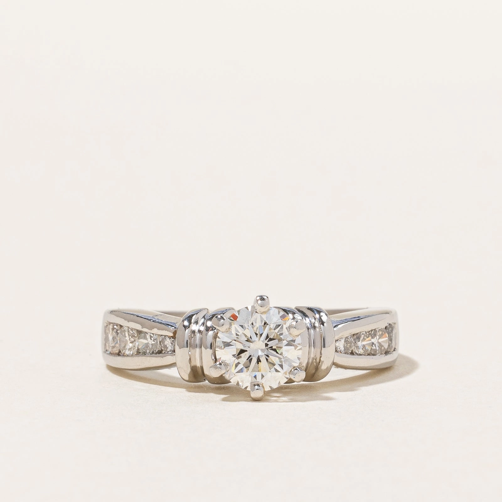 Diamond Engagement Ring with Ribbon Detailing | 1.05ctw | SZ 6 | Evening Glamour