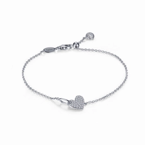 Gleam Accent Sophisticated Glam Shimmering Heart Bracelet